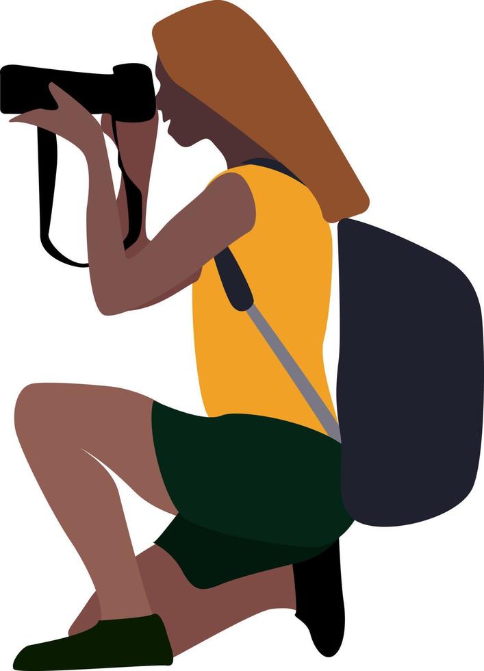 Photographer, illustration, vector on white background.