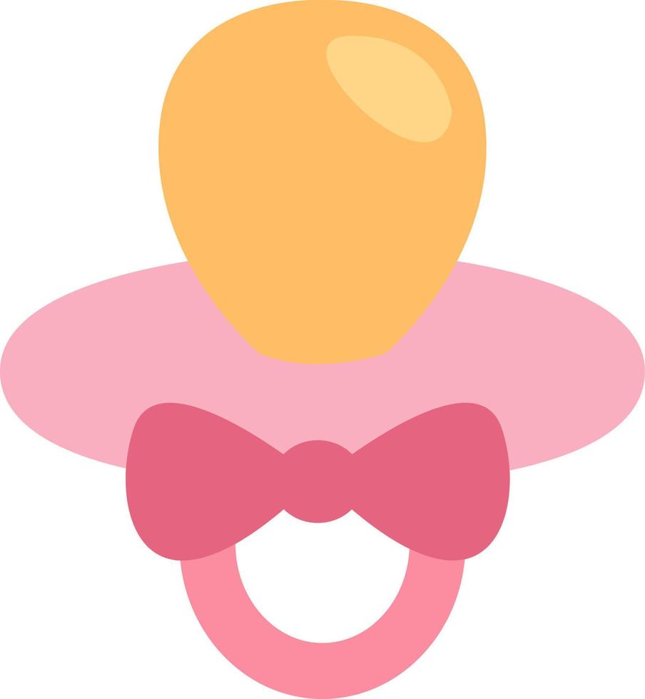 chupete de bebé rosa con un lazo, ilustración, vector, sobre un fondo blanco. vector
