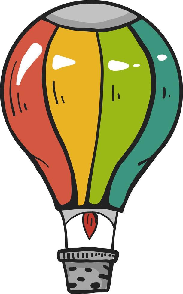 Colorful airballoon, illustration, vector on a white background.