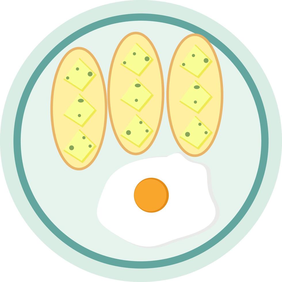 Cartoon breakfast plate vector