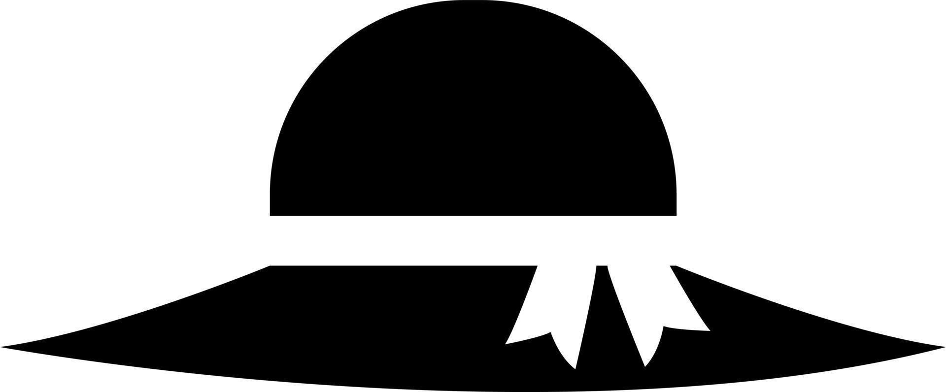 sombrero de playa negro, ilustración, vector sobre fondo blanco