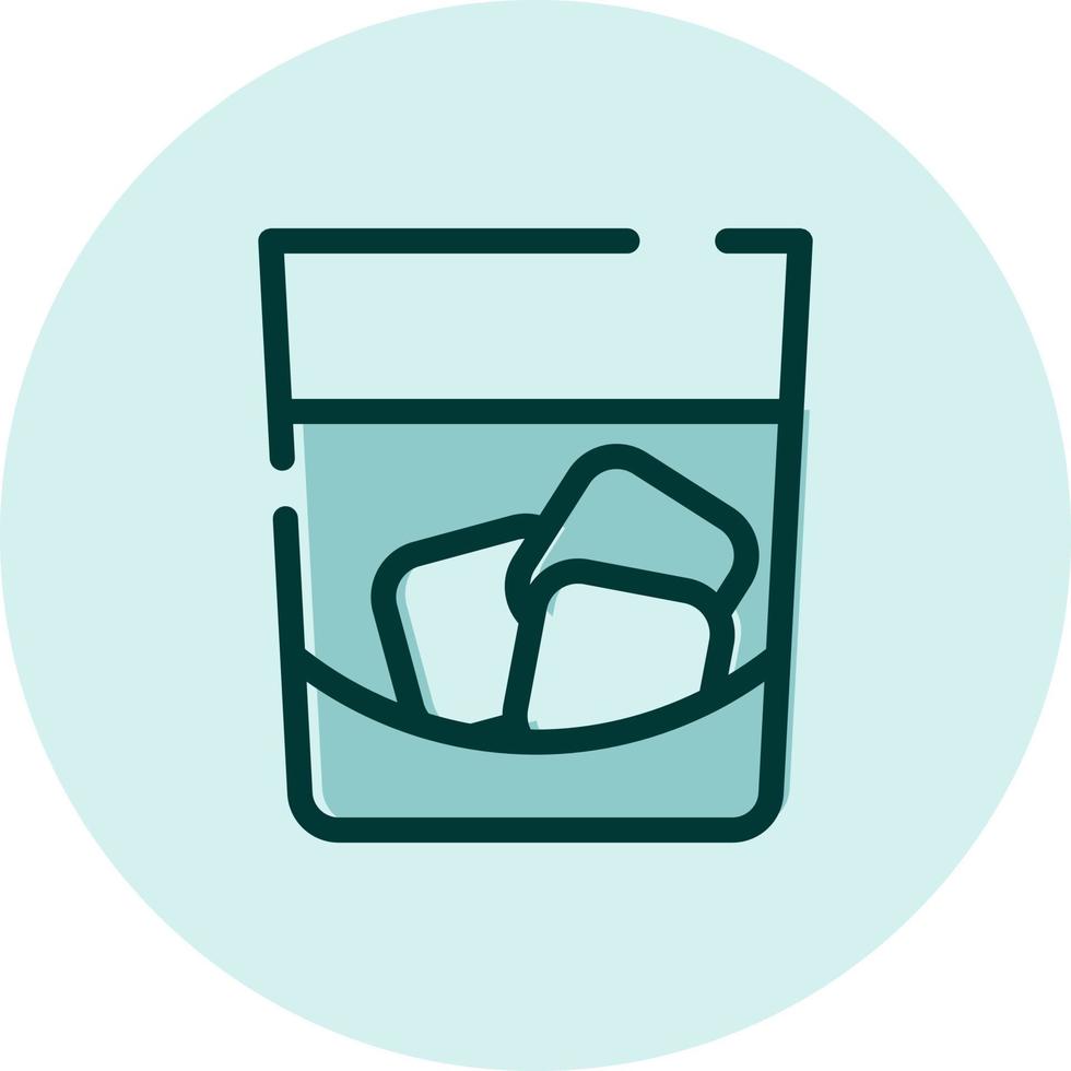 Glass of whisky, illustration, vector on a white background.