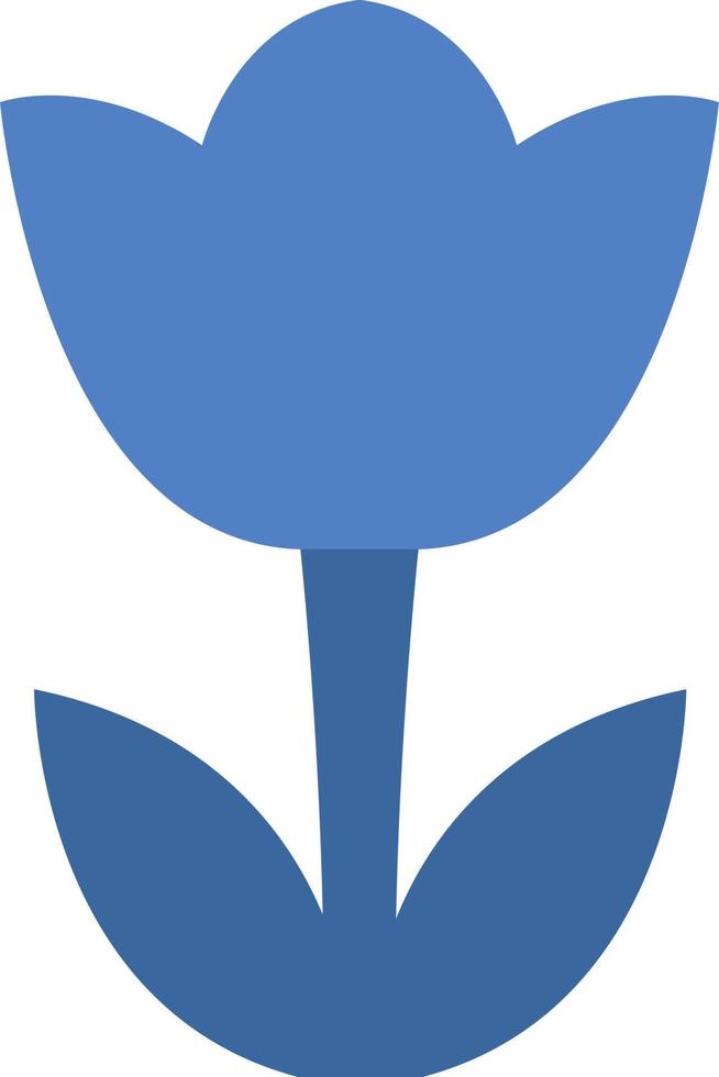 Blue small flower, icon illustration, vector on white background