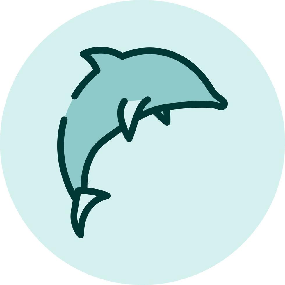 delfín salvaje, ilustración, vector sobre fondo blanco.