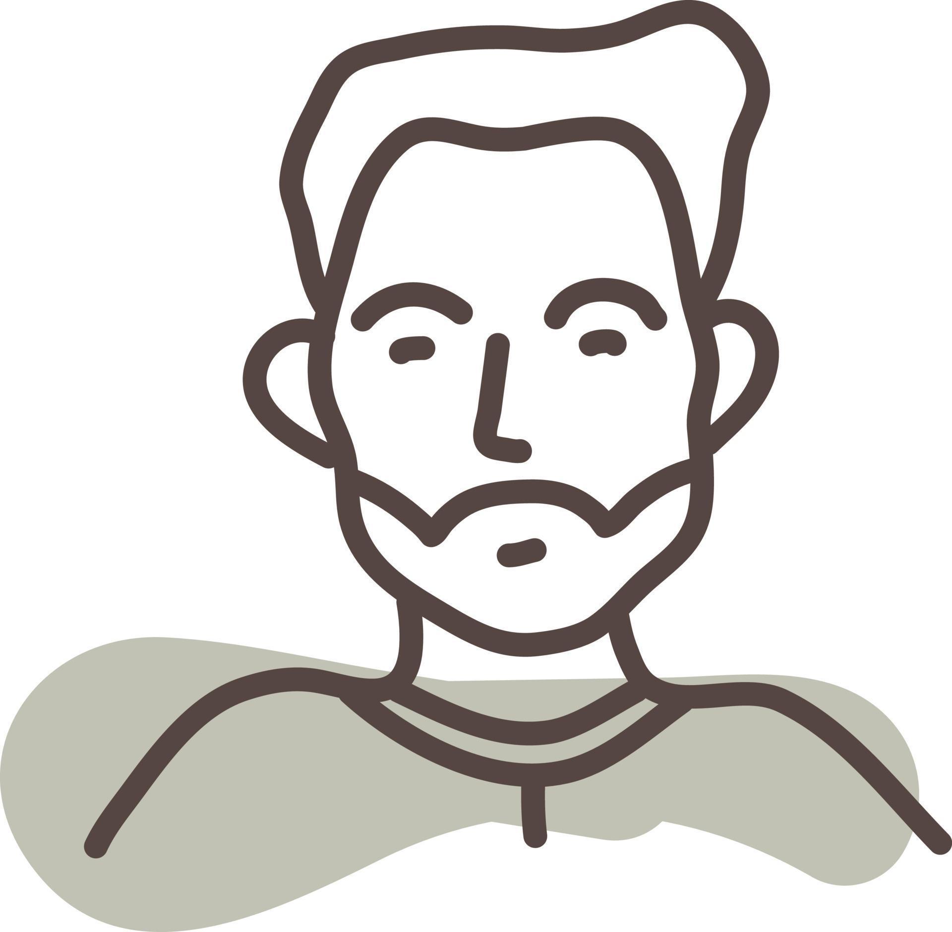 Man with beard, illustration, vector, on a white background. 13633264