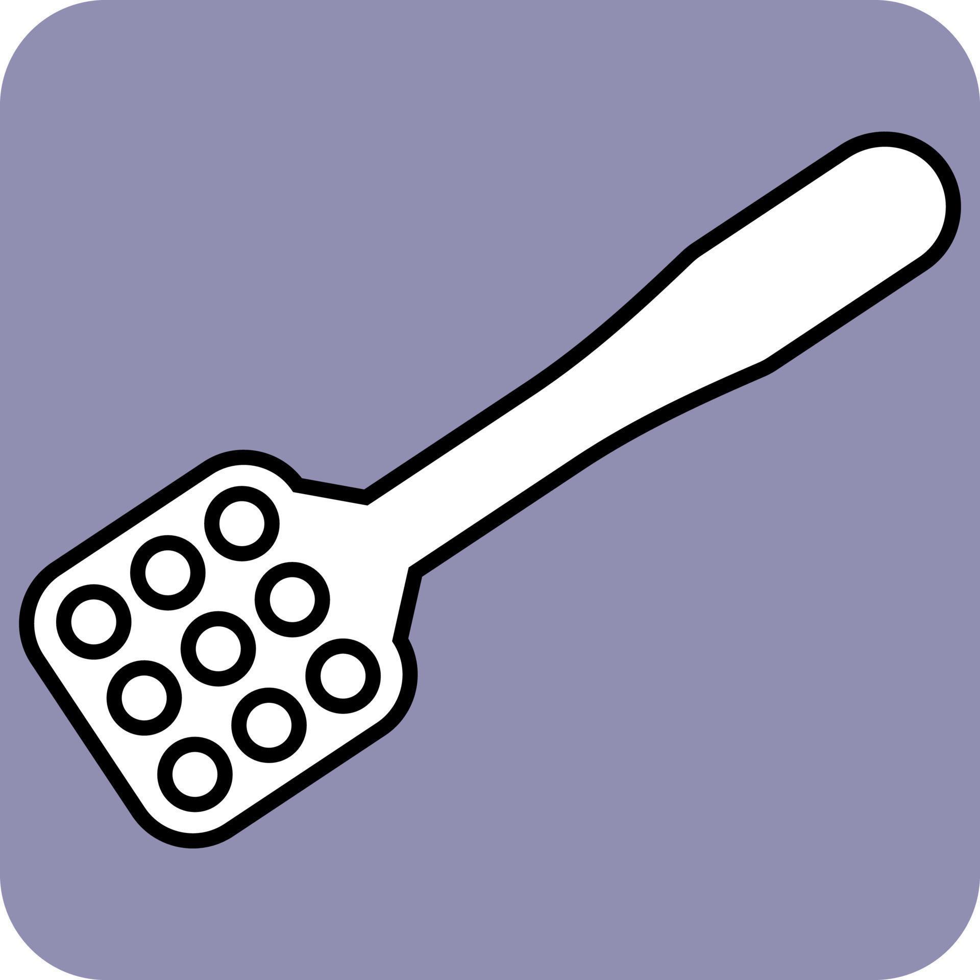 Spatula with holes, illustration, vector, on a white background