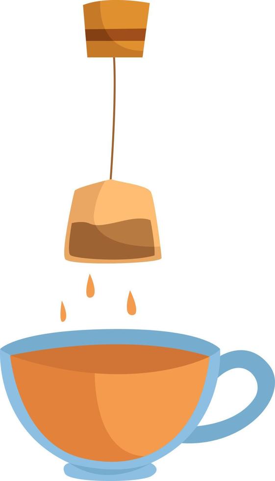 Bolsa de té, ilustración, vector sobre fondo blanco.