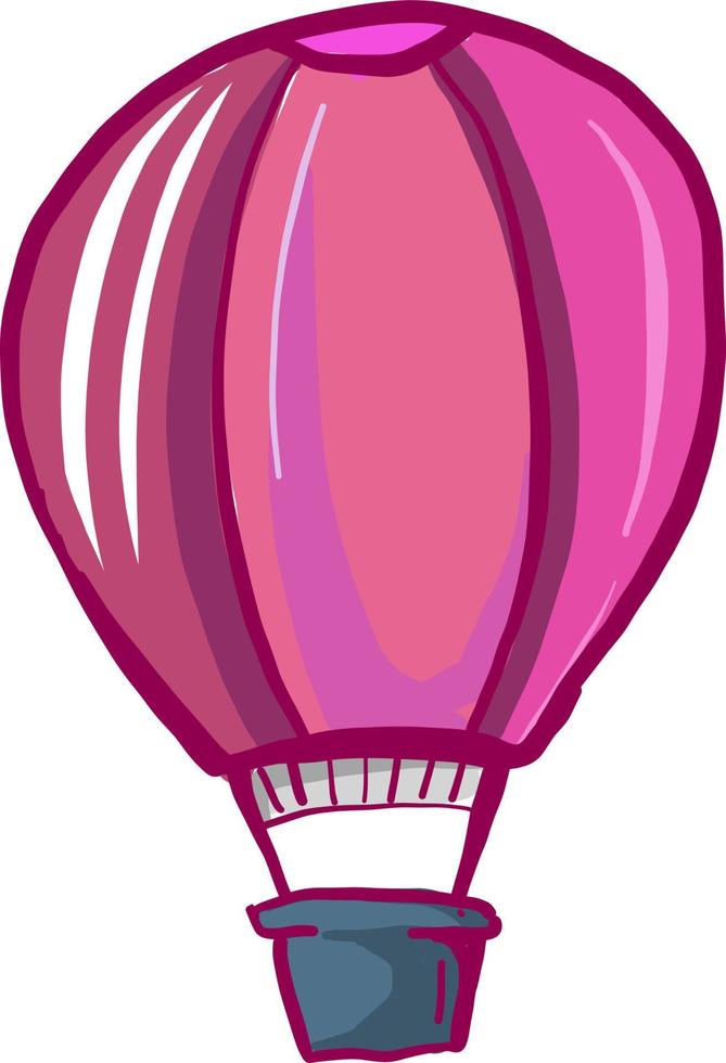 Pink aerostat, illustration, vector on white background