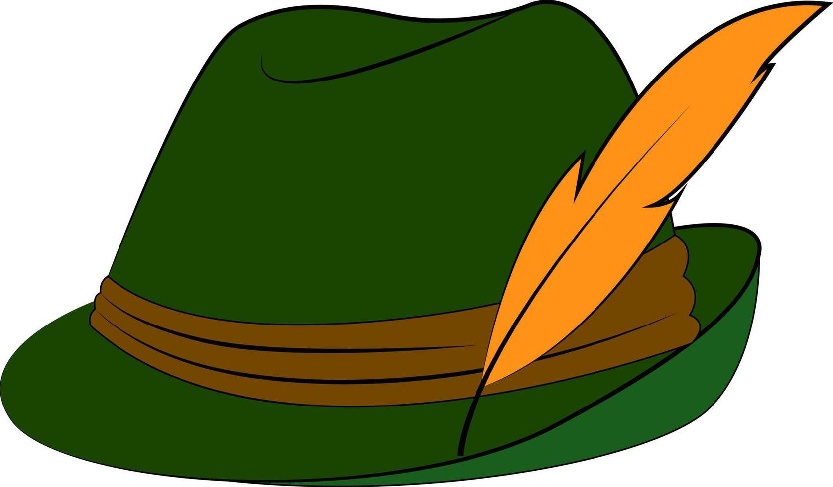 sombrero verde, ilustración, vector sobre fondo blanco.