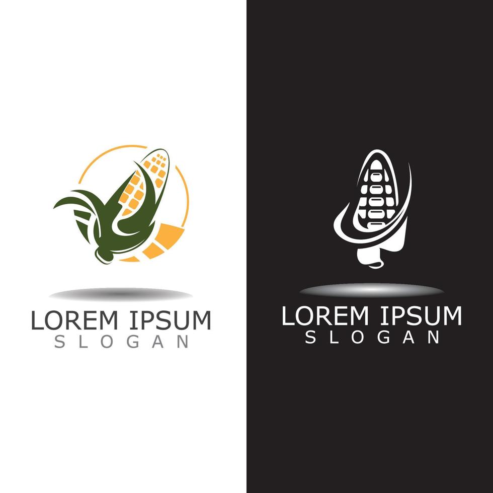 Corn simple logo design agriculture farming vector