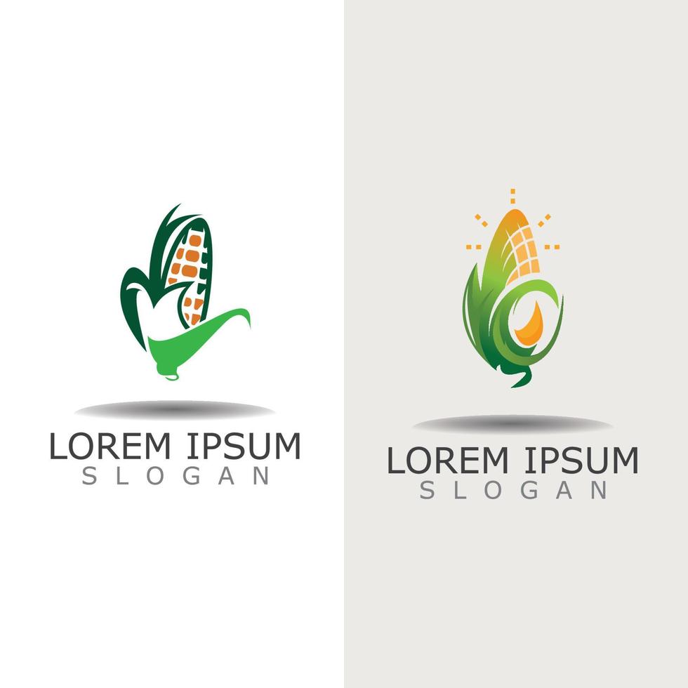 vector de agricultura de agricultura de diseño de logotipo simple de maíz