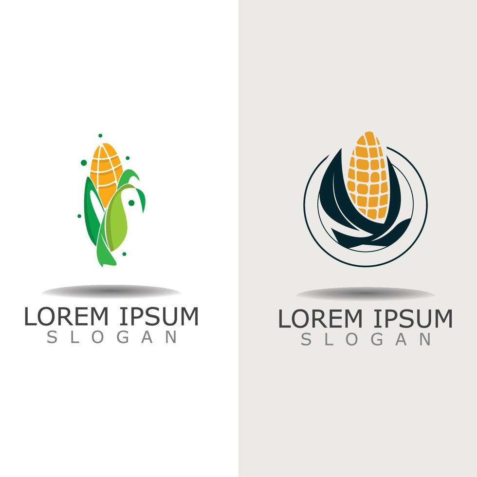 Corn simple logo design agriculture farming vector