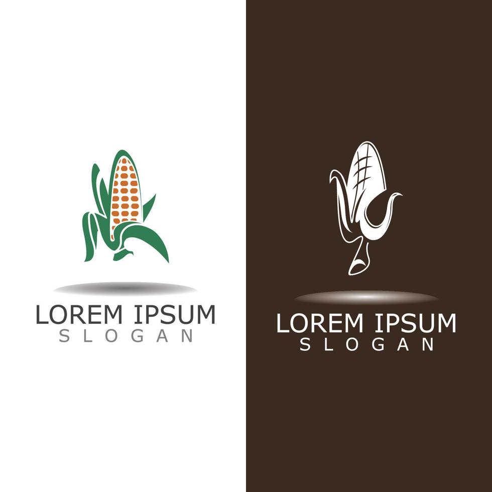 Corn simple logo design agriculture farming vector