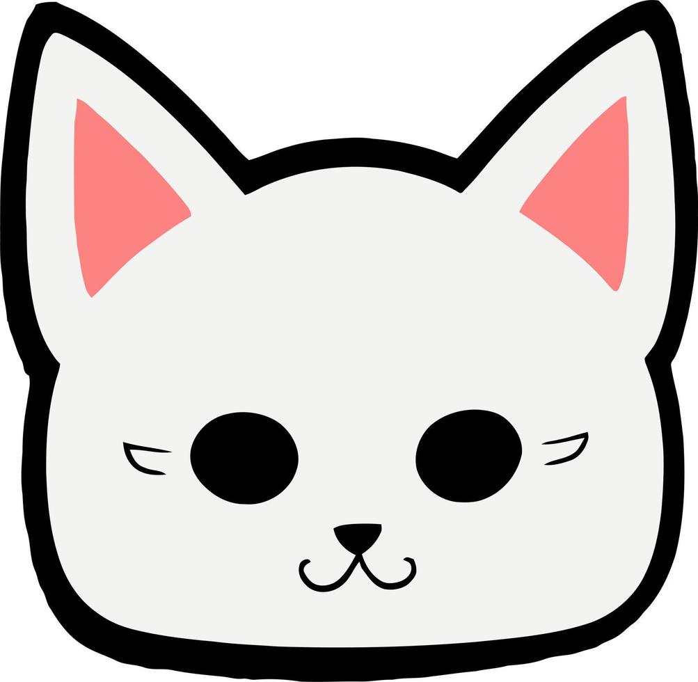 Smiling Cat Head Illustration vector