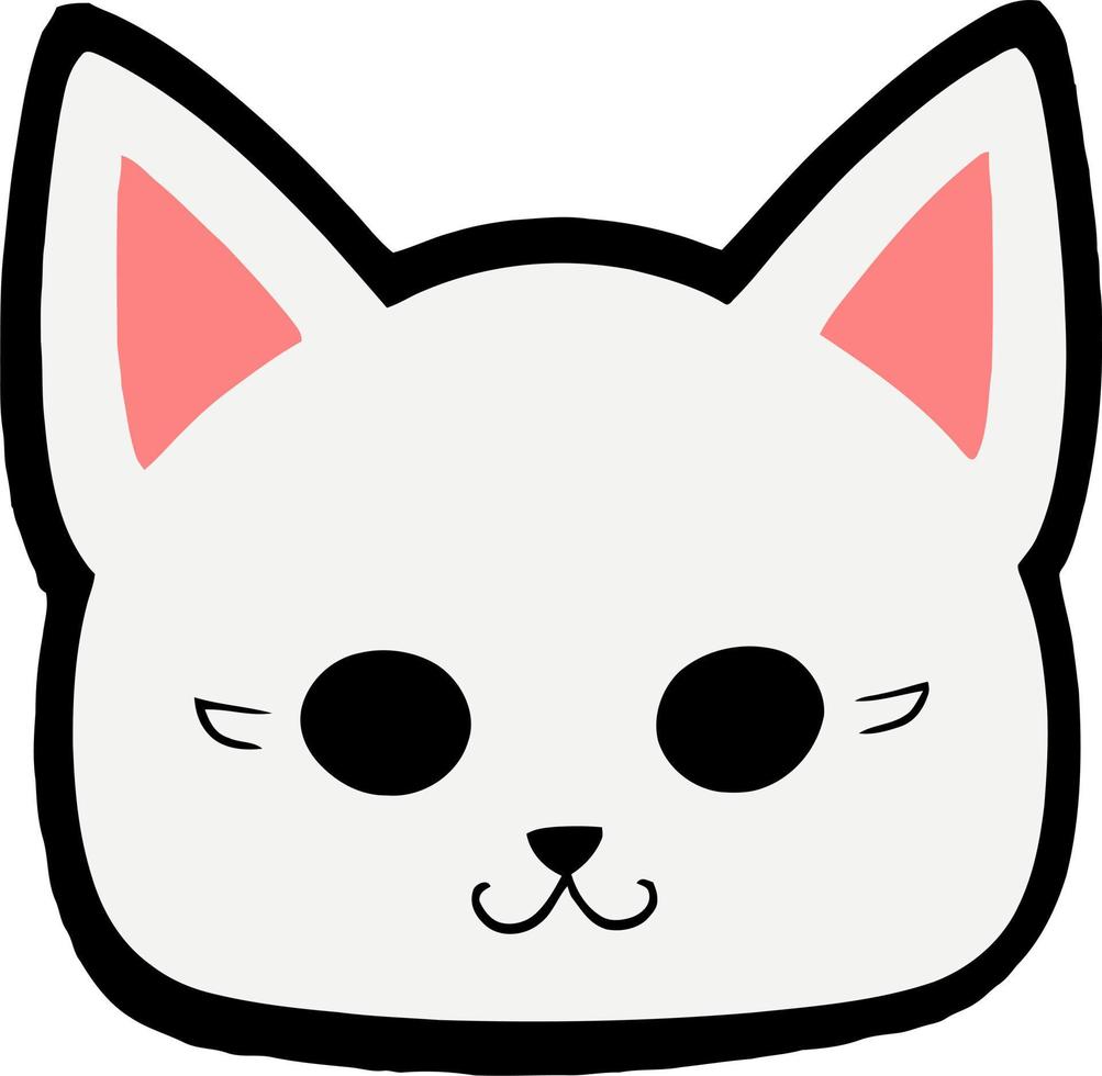 ilustración de cabeza de gato sonriente vector