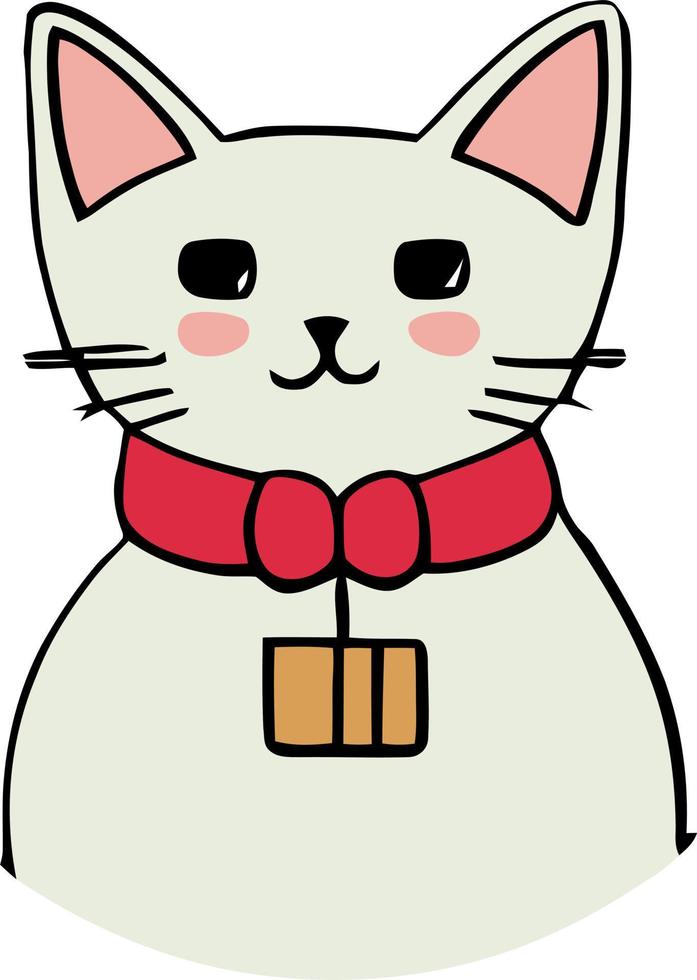 lindo gato afortunado de dibujos animados vector