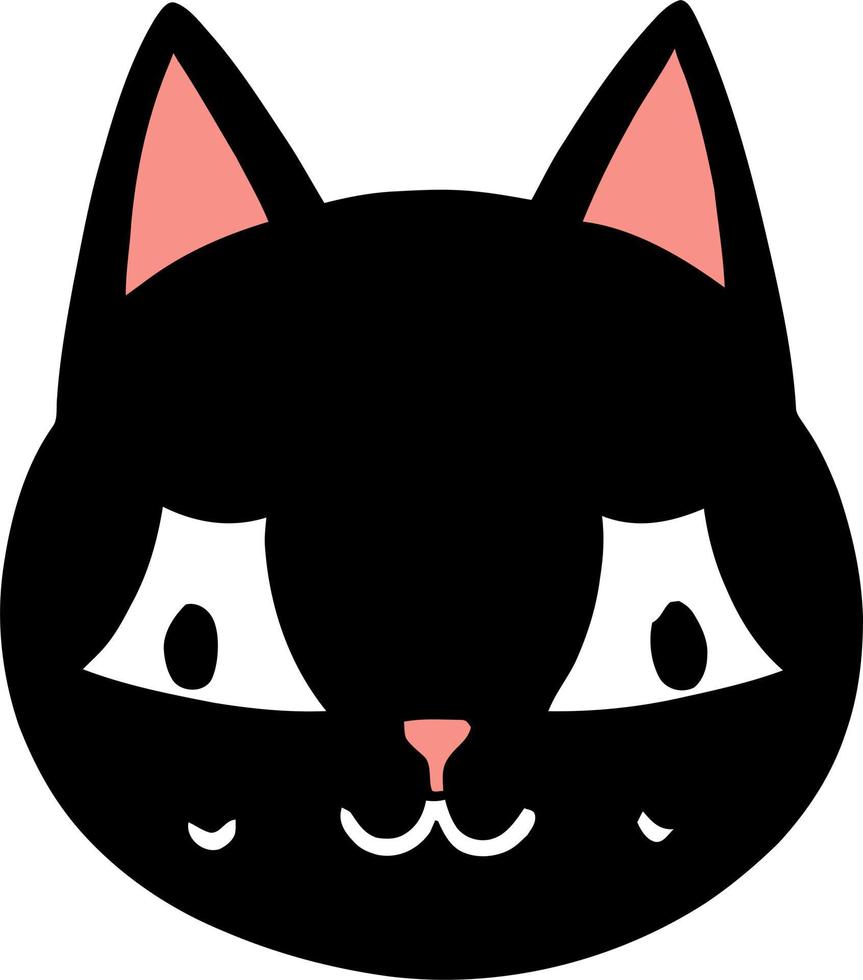Black Cat Face Illustration vector