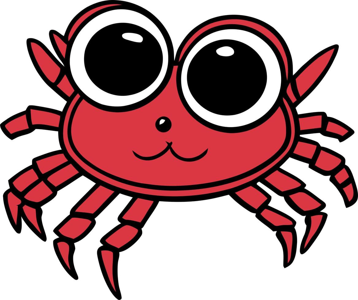 Happy Red Cartoon Crab vector