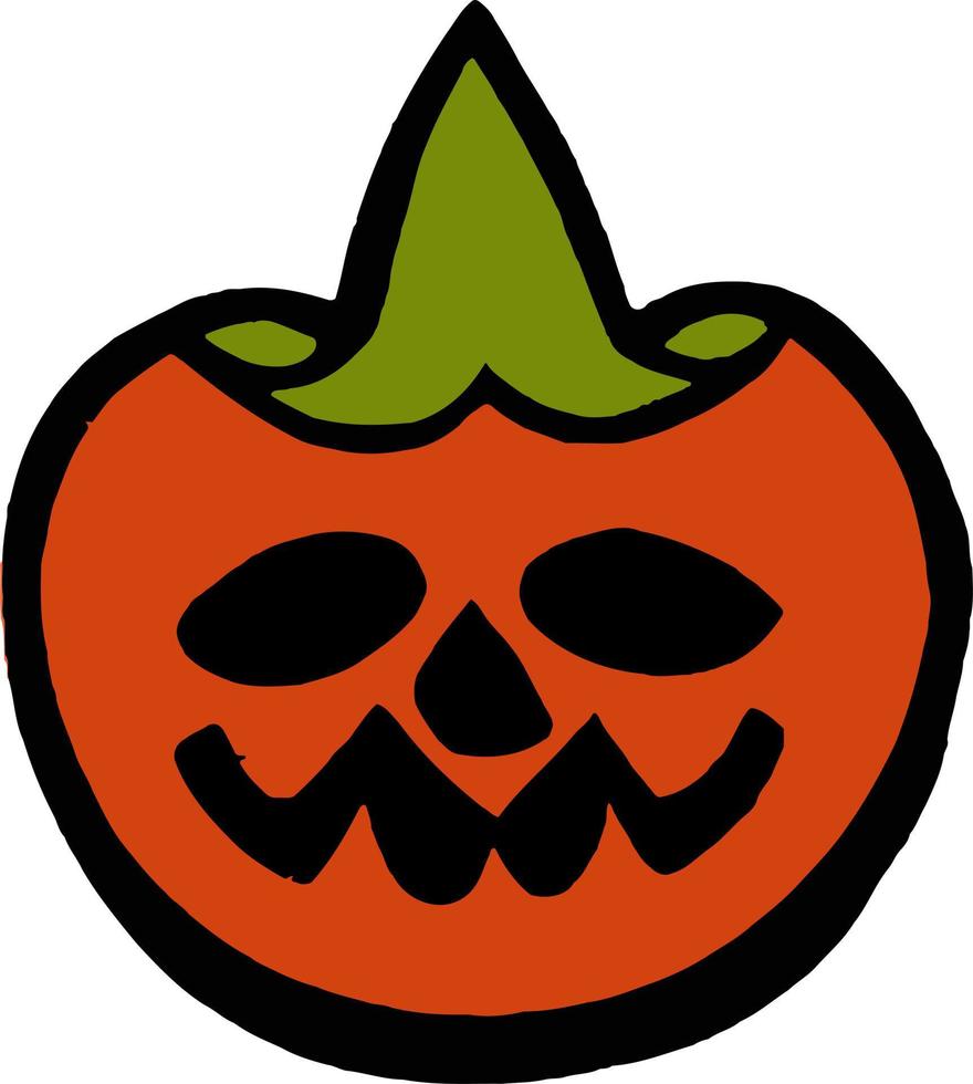 Cartoon Carved Pumpkin vector