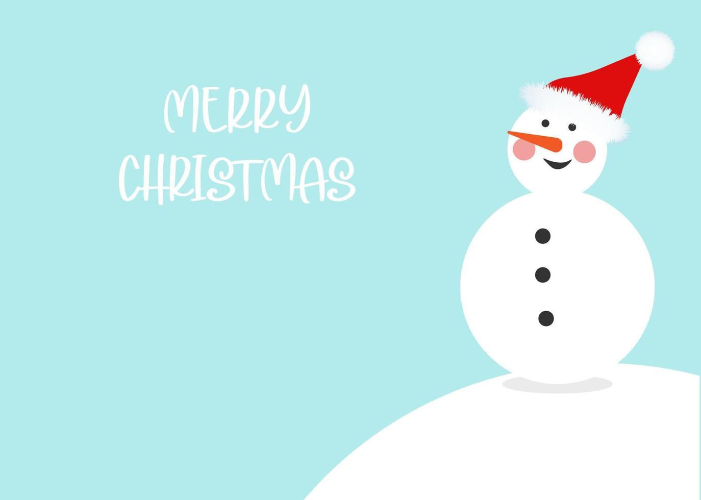 Christmas Greeting Card with snowman vector