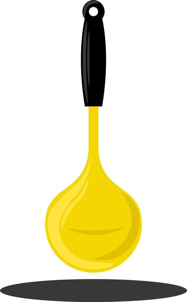 Golden ladle, illustration, vector on white background.