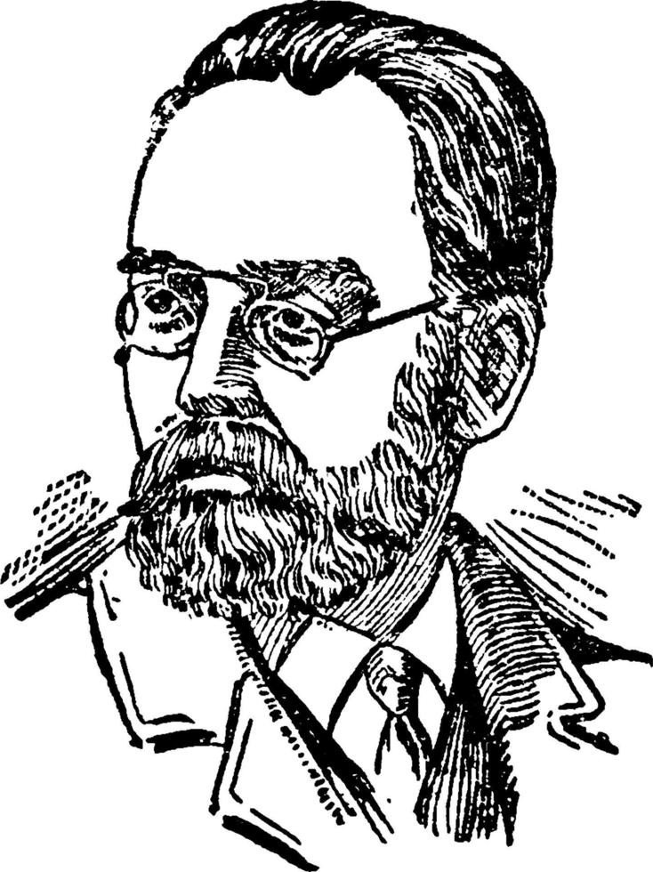 Emile Zola, vintage illustration vector