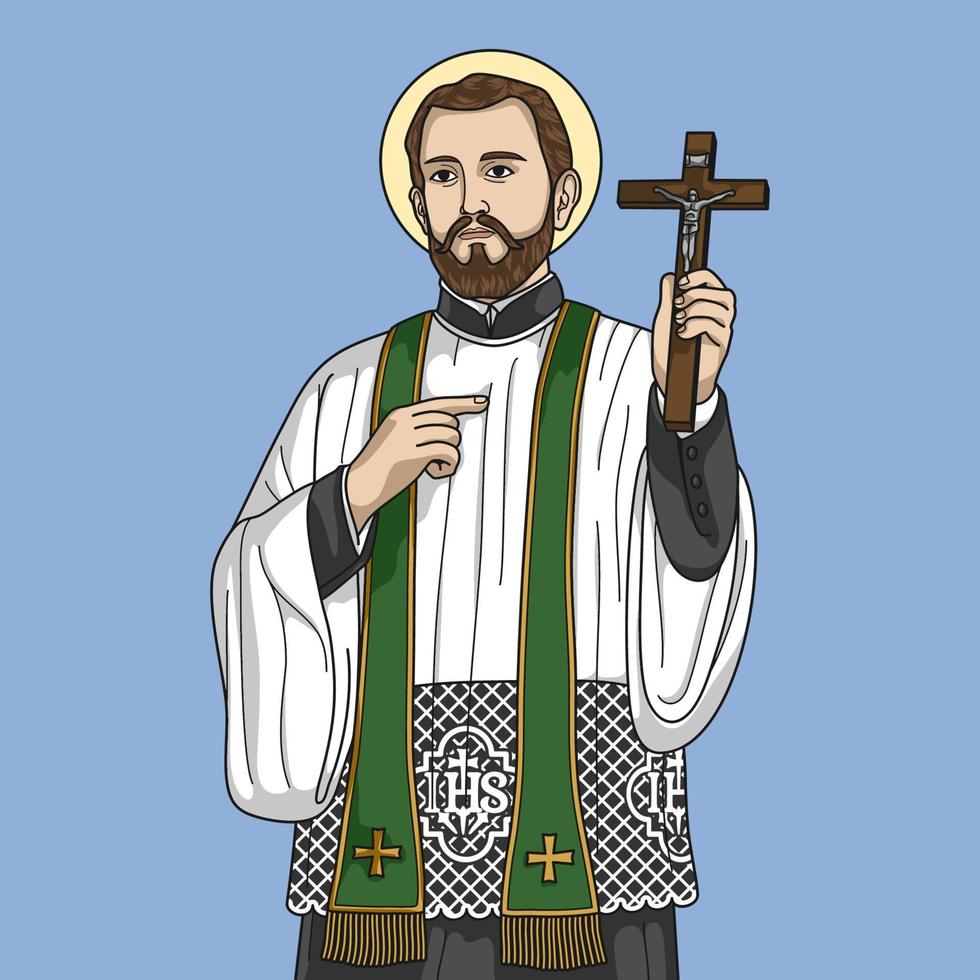 Saint Francis Xavier Colored Vector Illustration