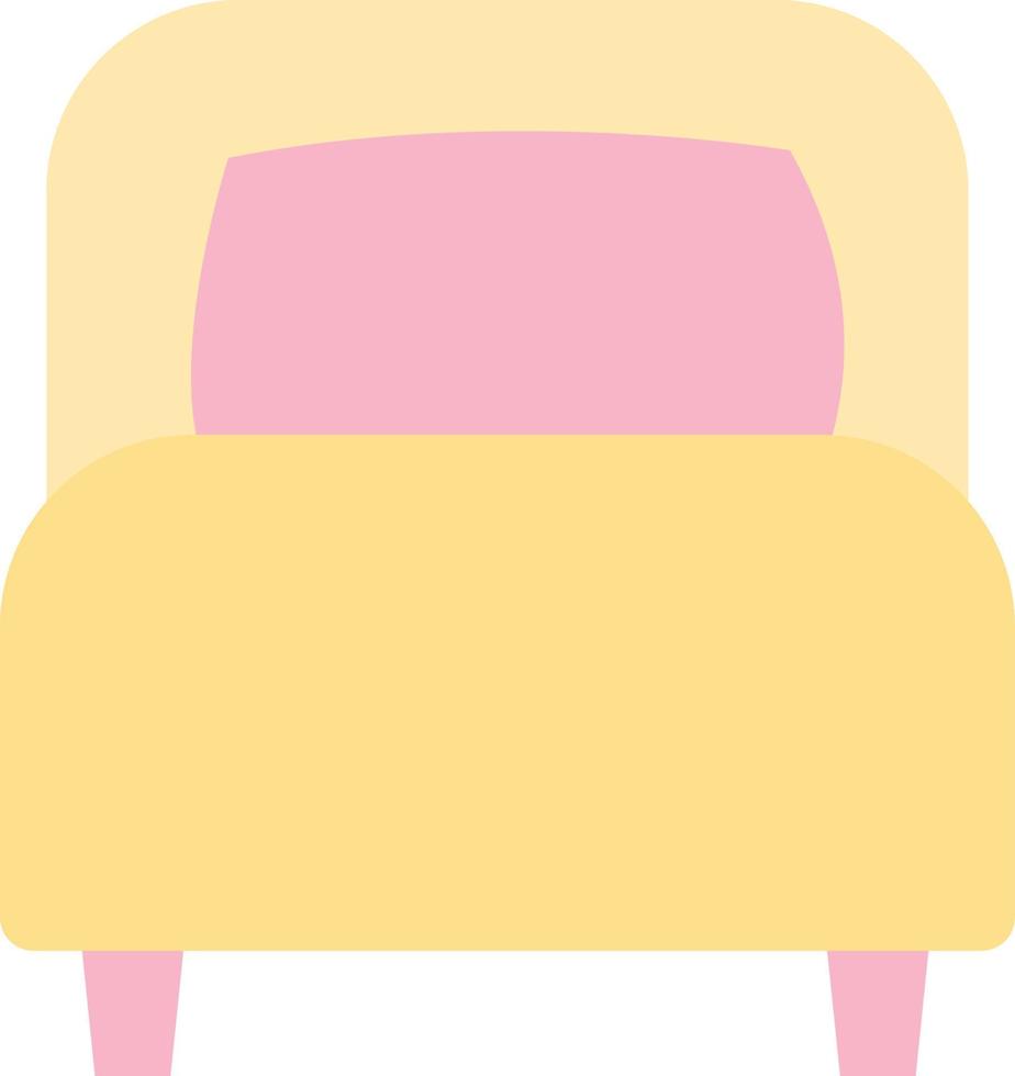 Yellow bed, illustration, on a white background. vector