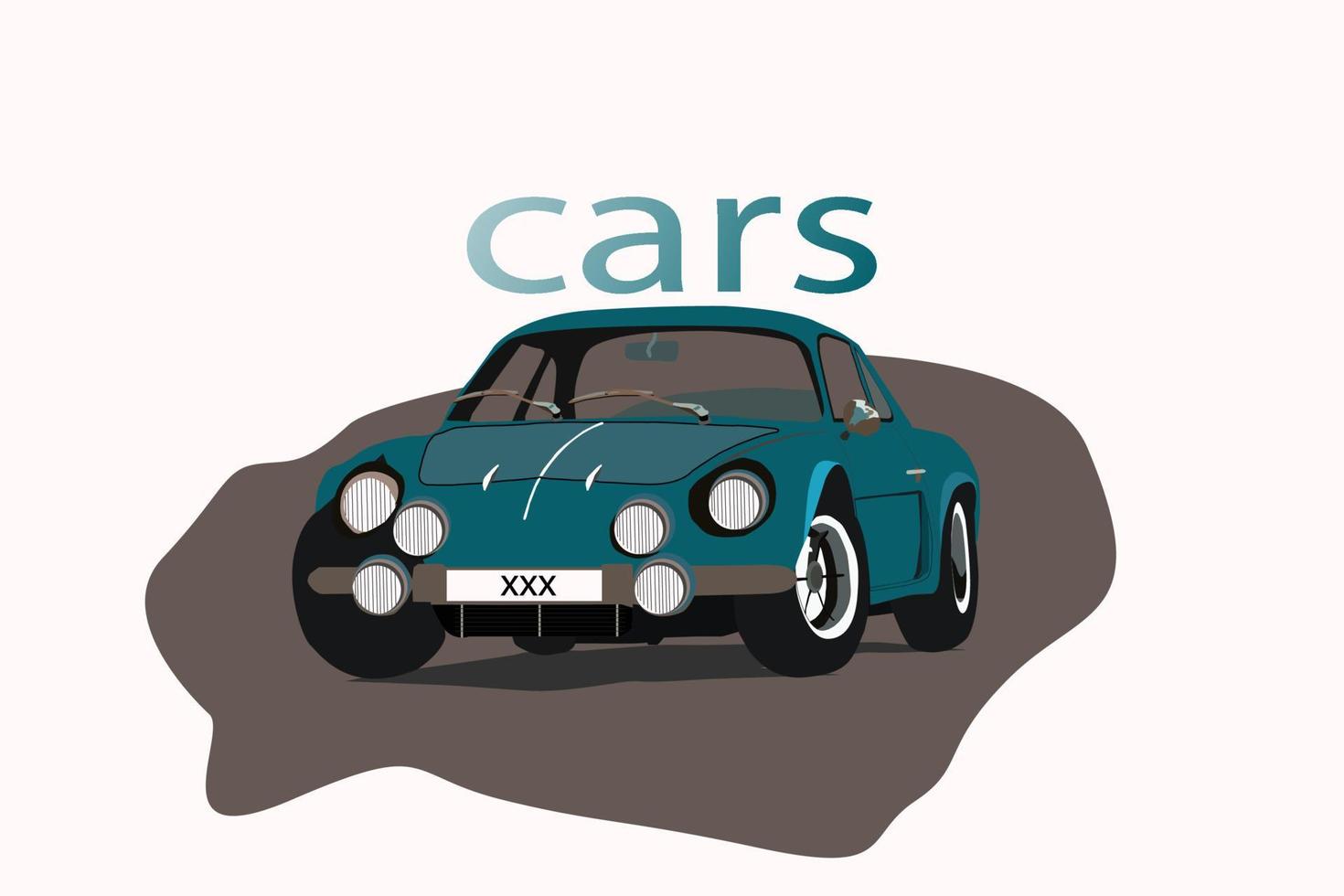ilustración clásica de un coche de ensueño que no pasa de moda vector
