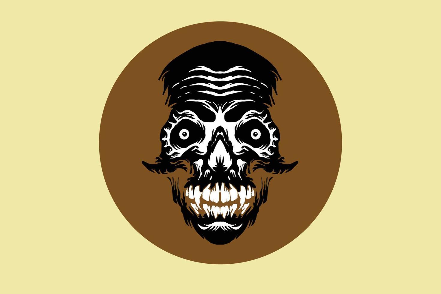 diseño de cráneo de cabeza de gorila monstruo para camiseta vector