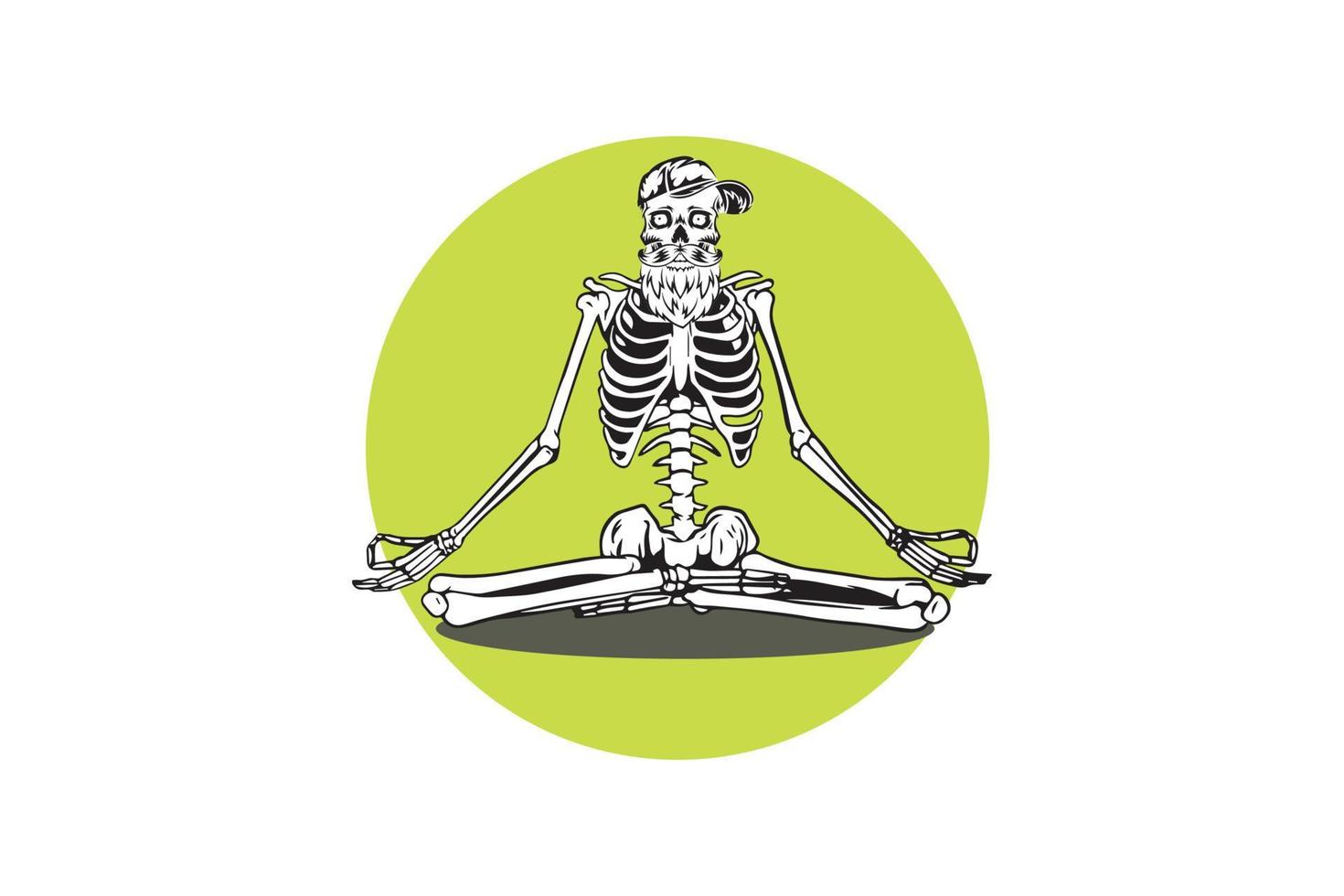 skull meditation illustration meditation skull simple illustration all body vector