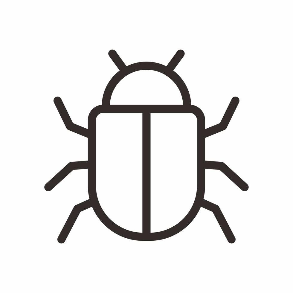 bug outline icon vector