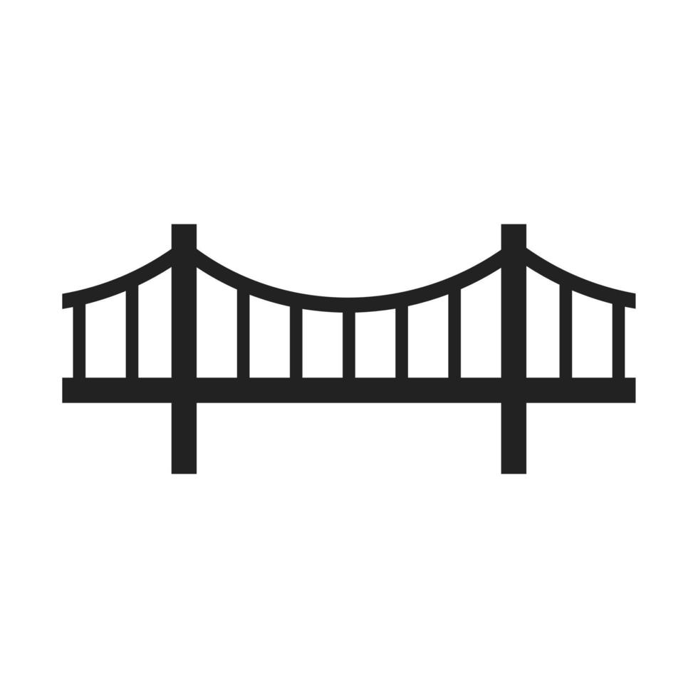 puente, plano, icono vector