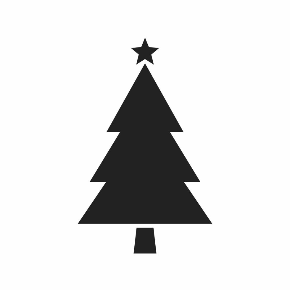 icono de estilo plano de árbol de navidad vector