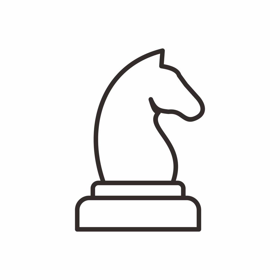 Chess knight outline vector icon