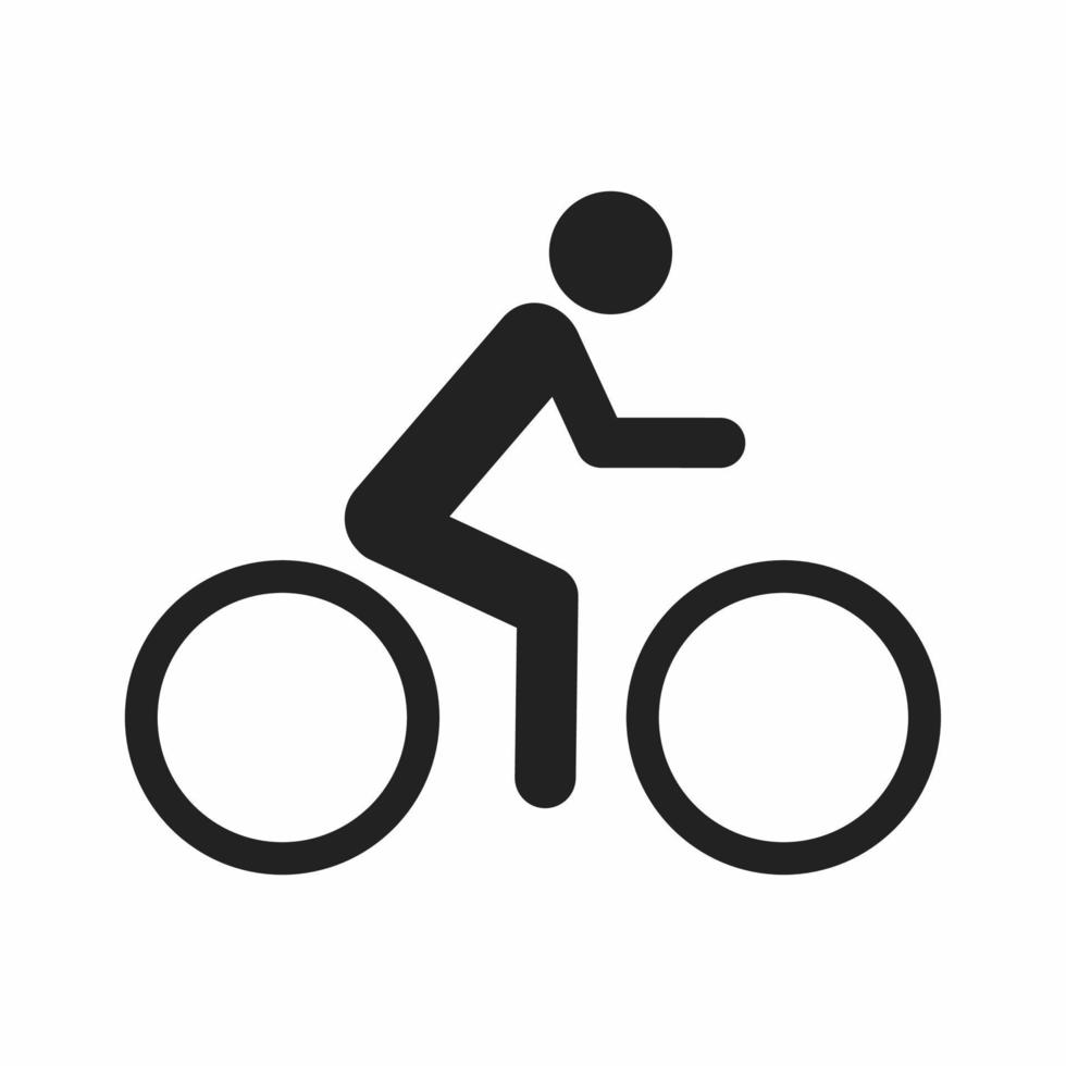 ciclismo, plano, icono, vector