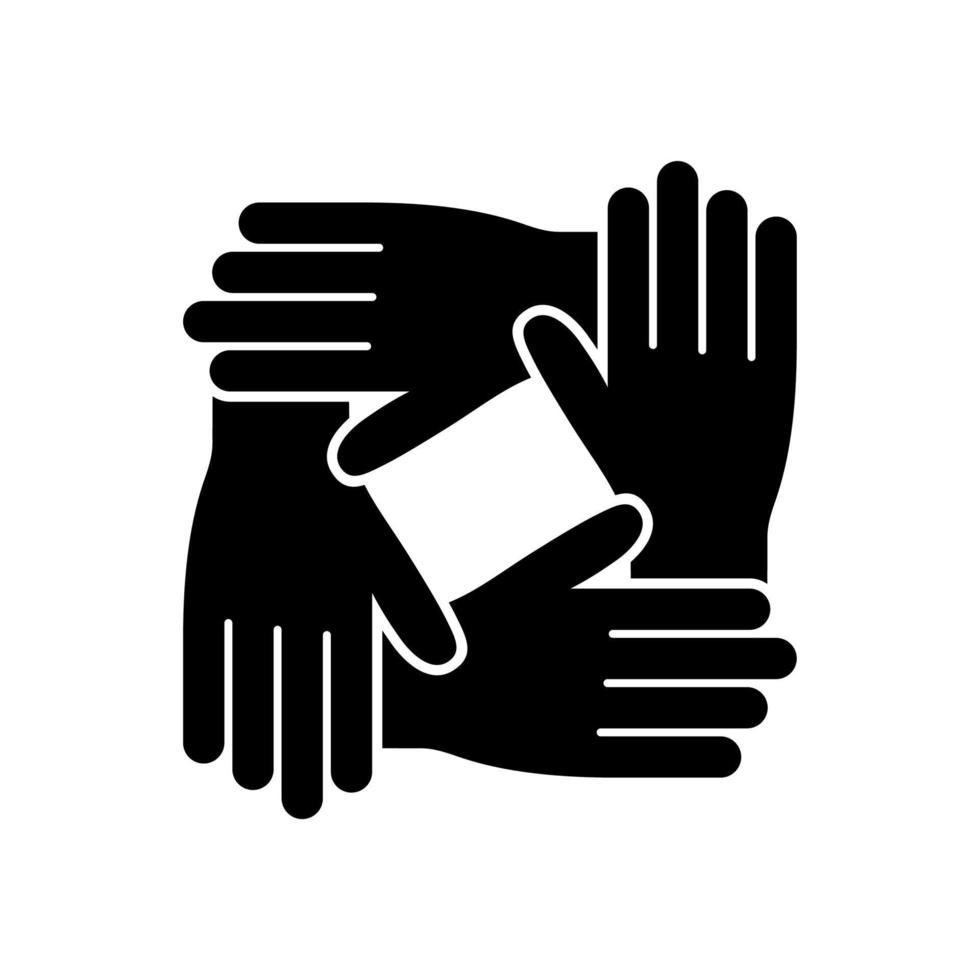 icono de símbolo de manos de caridad vector