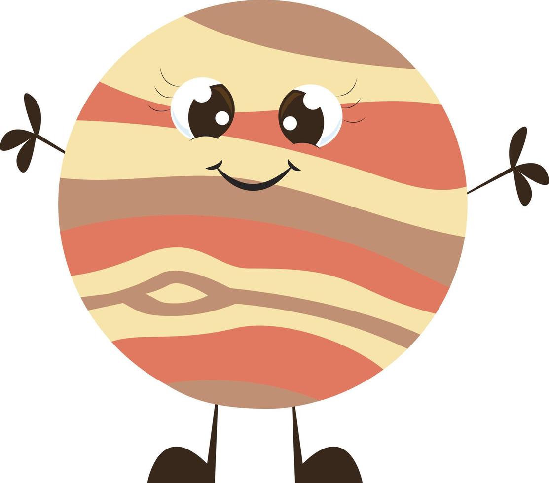 Jupiter planet, illustration, vector on white background