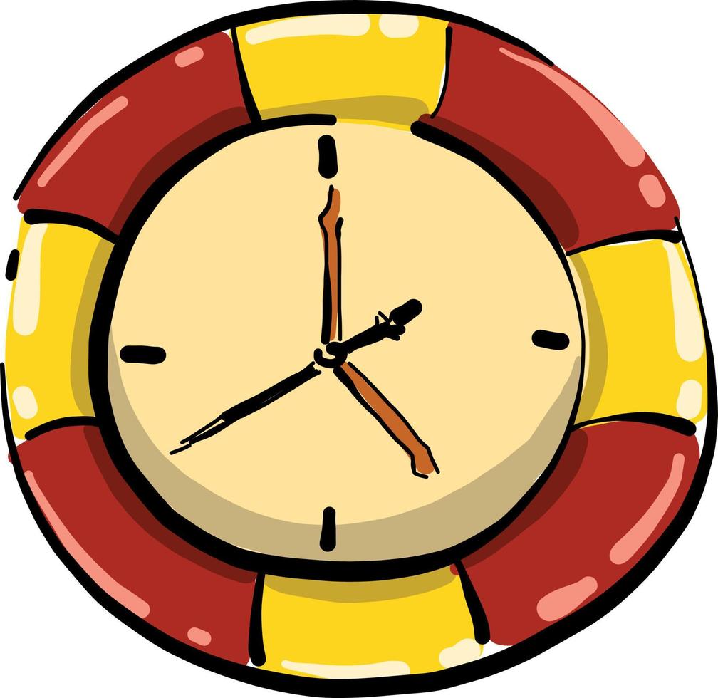 Cool clock, illustration, vector on white background.
