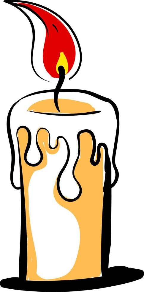 Interesting candle, illustration, vector on white background.