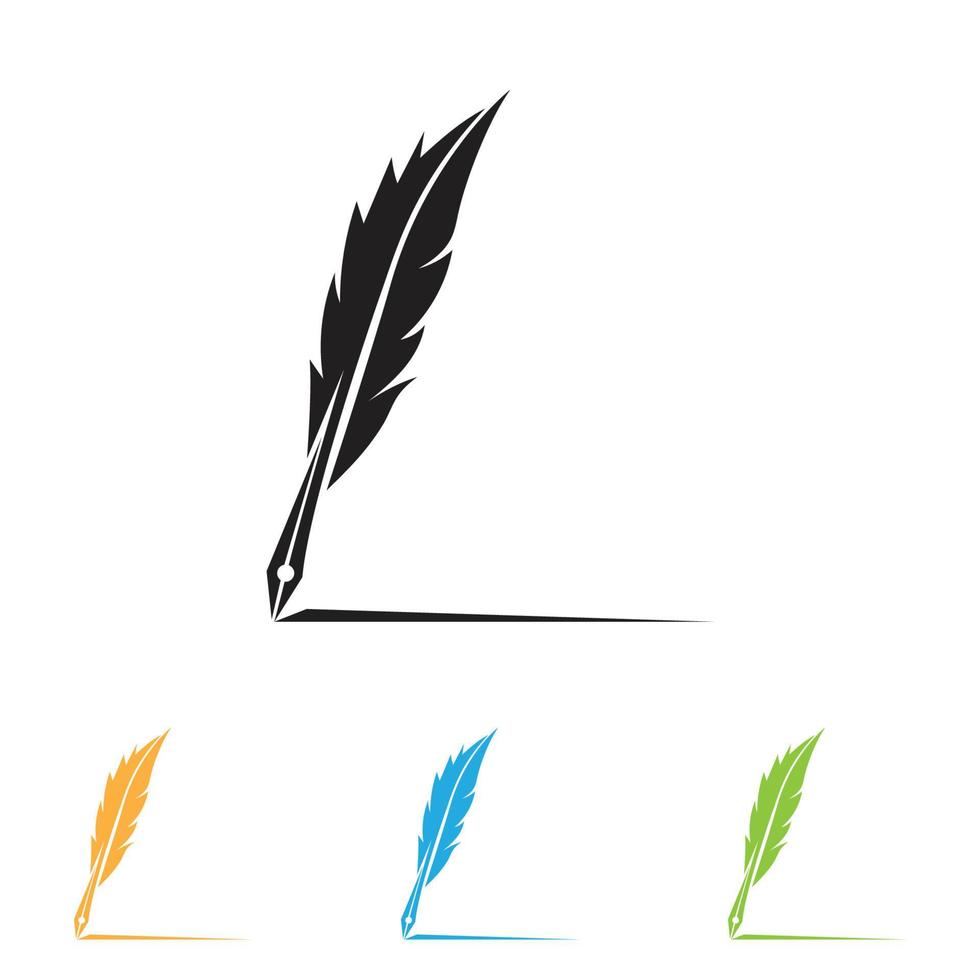 feather law logo template-vector vector