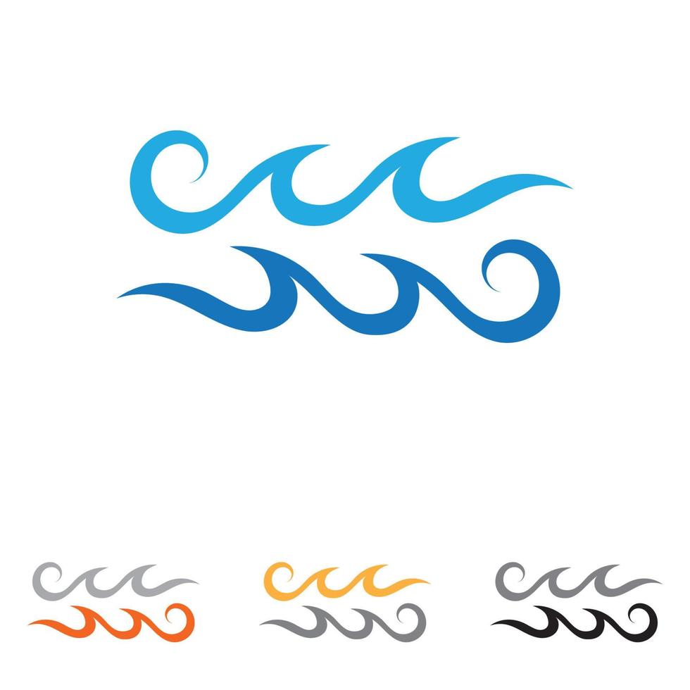 Wave water beach logo vector