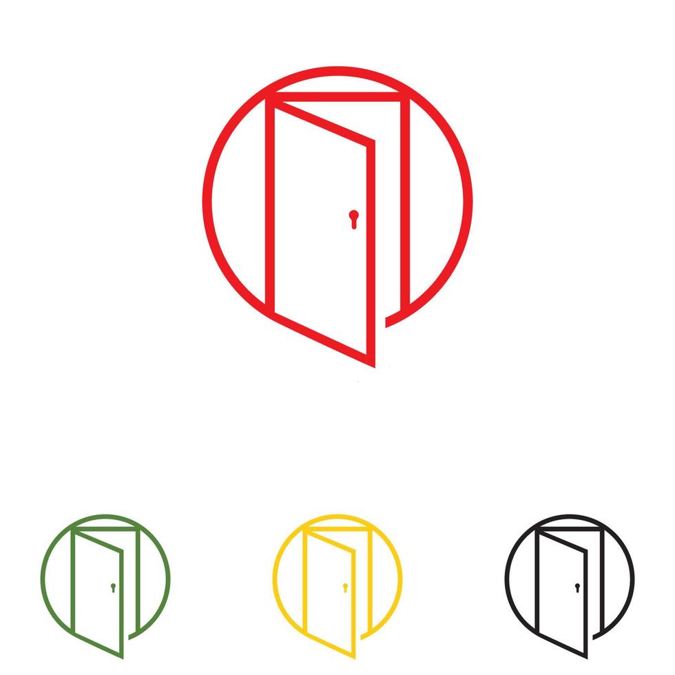 logotipo de puerta y vector de símbolo
