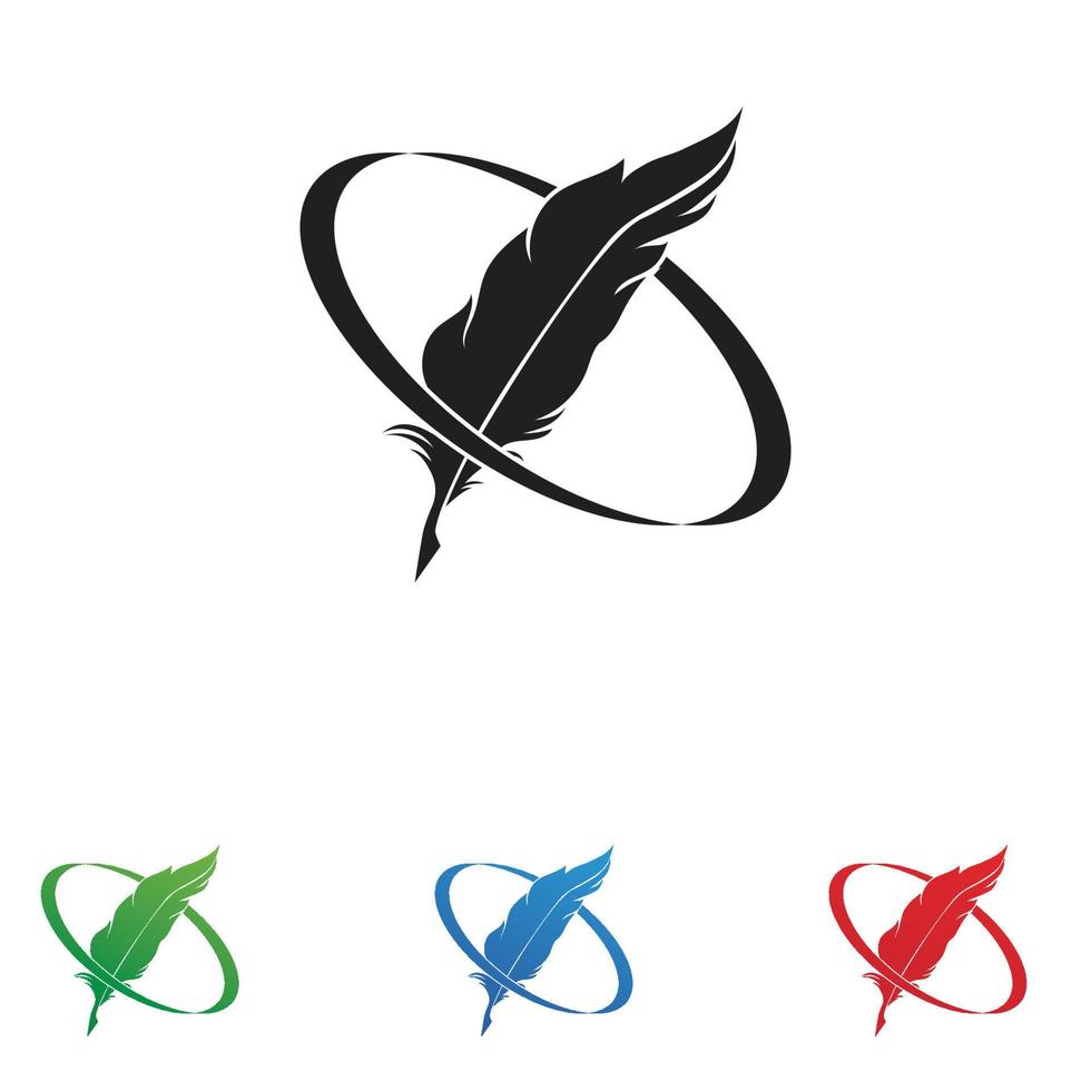 feather law logo template-vector vector