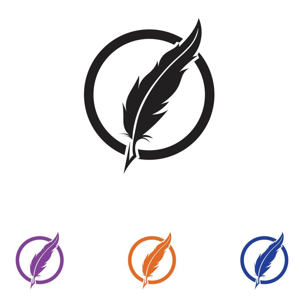 feather law logo template-vector vector