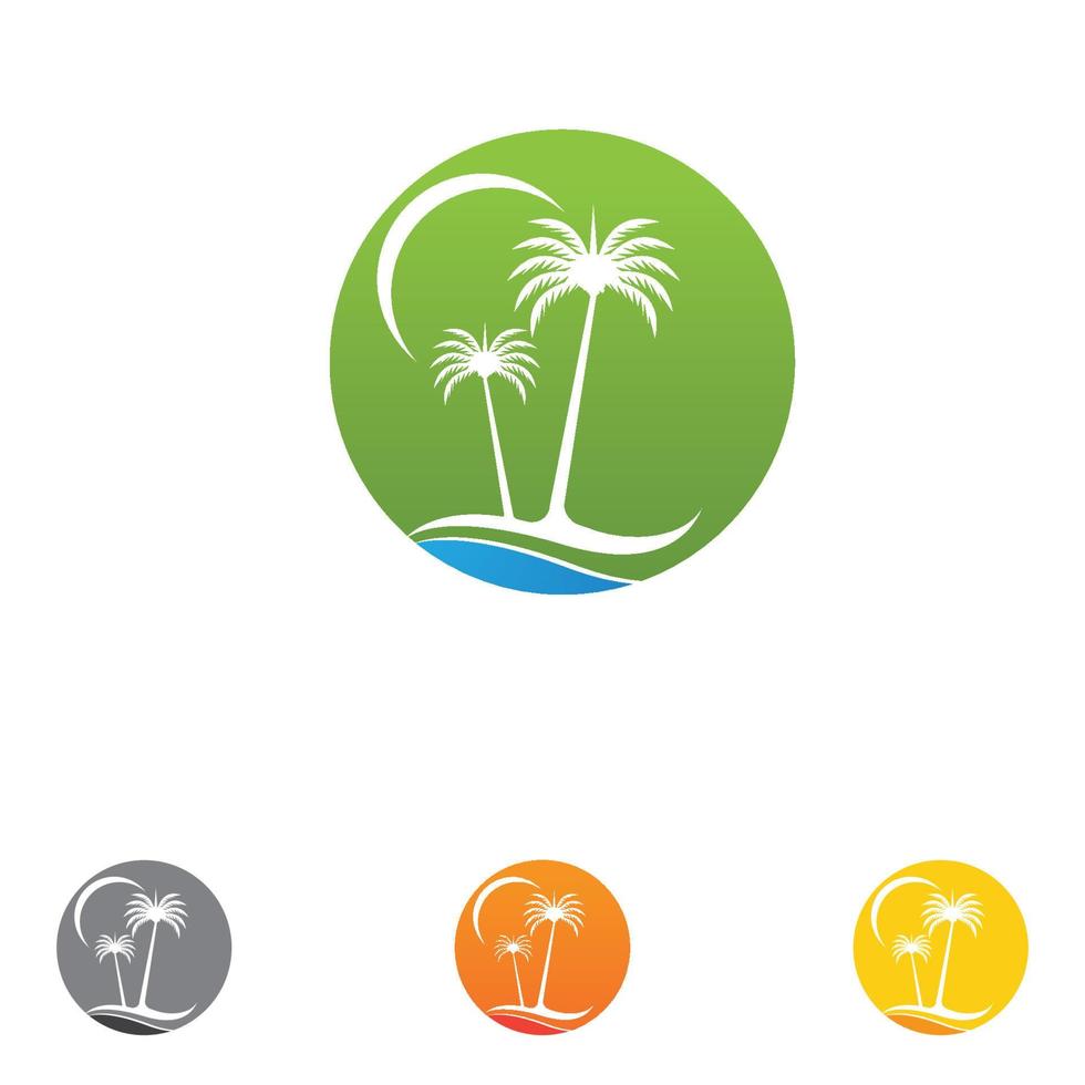 Palm tree summer logo template vector