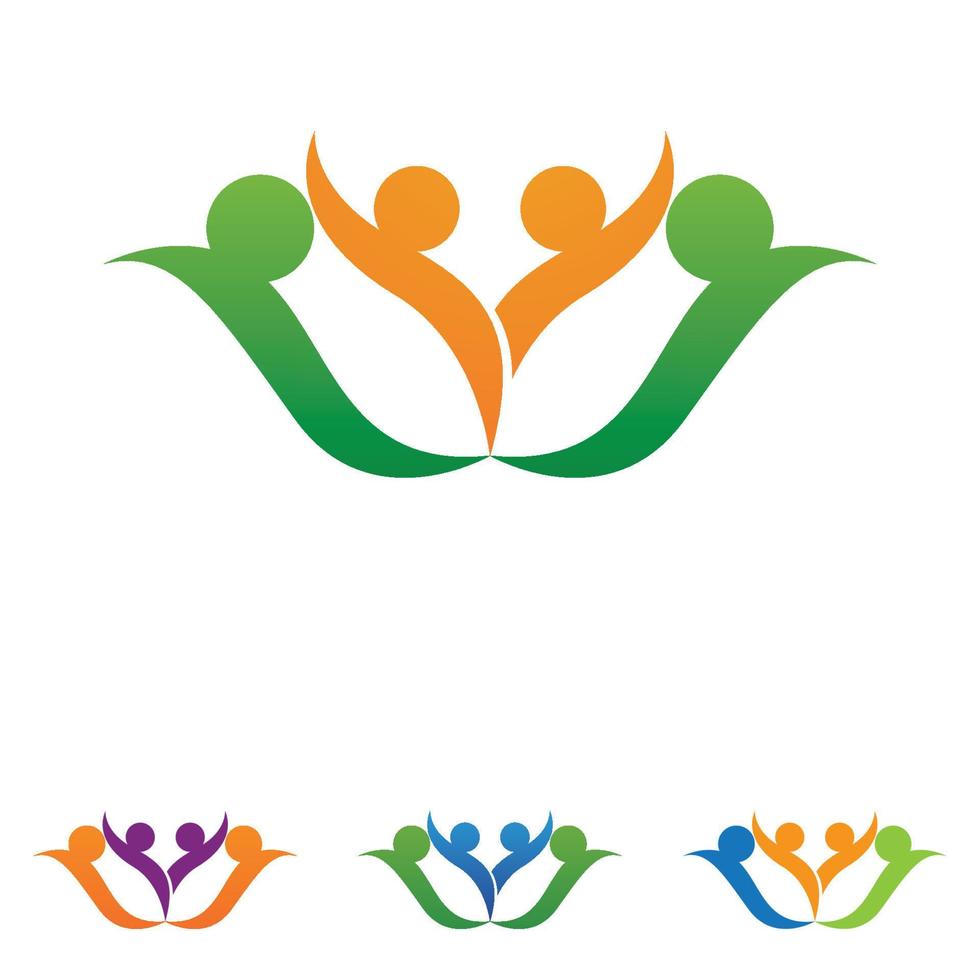 People team Community group logo, network and social icon vector