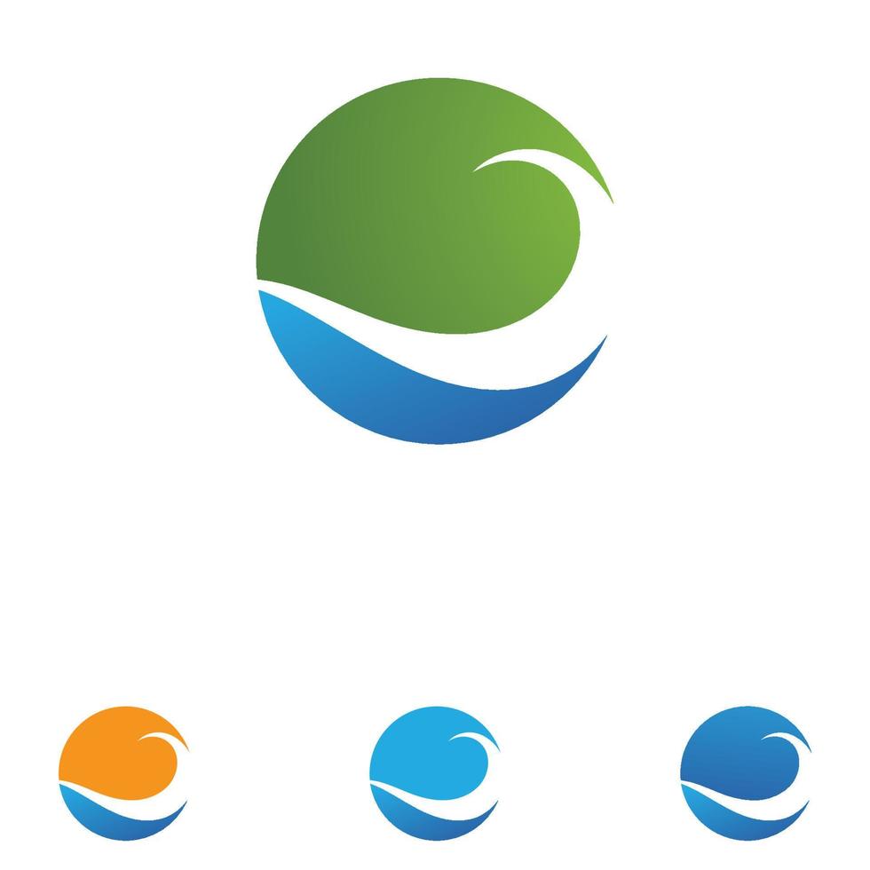 Wave water beach logo vector