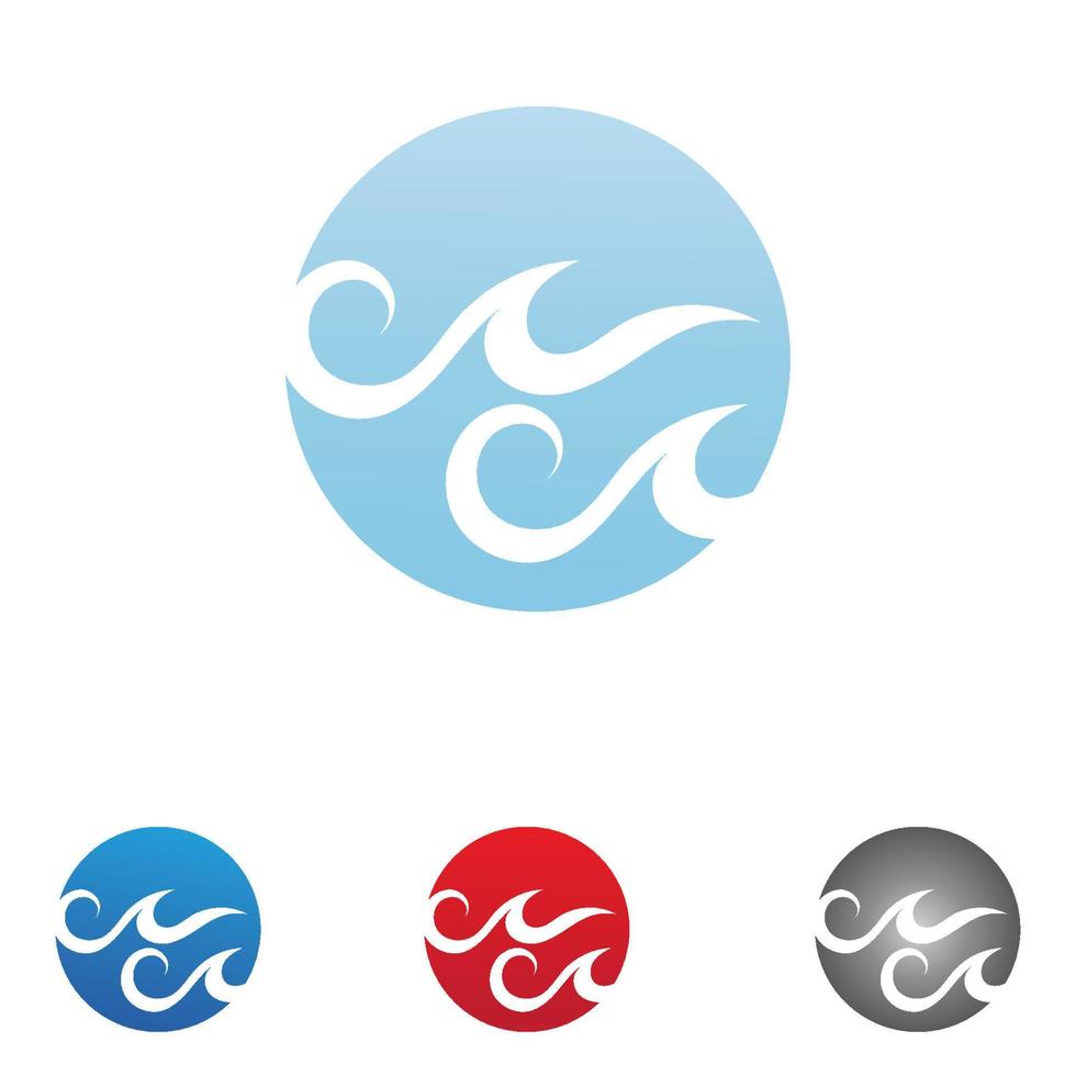 Wave water beach logo vector