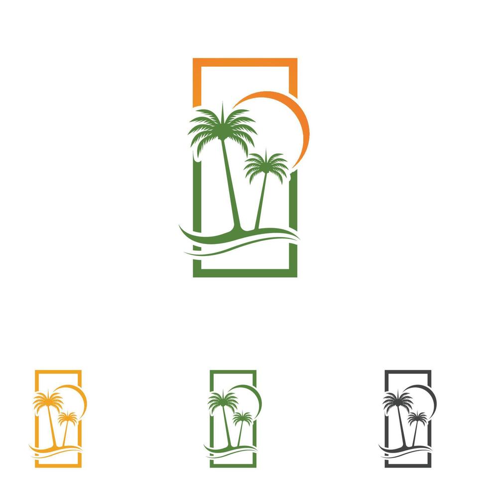 Palm tree summer logo template vector